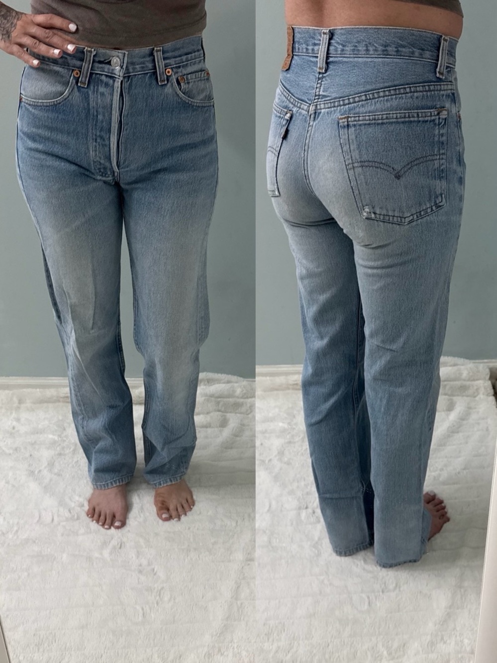 Vintage Levis 501 Jeans Valencia Factory Faded Blue Size 25